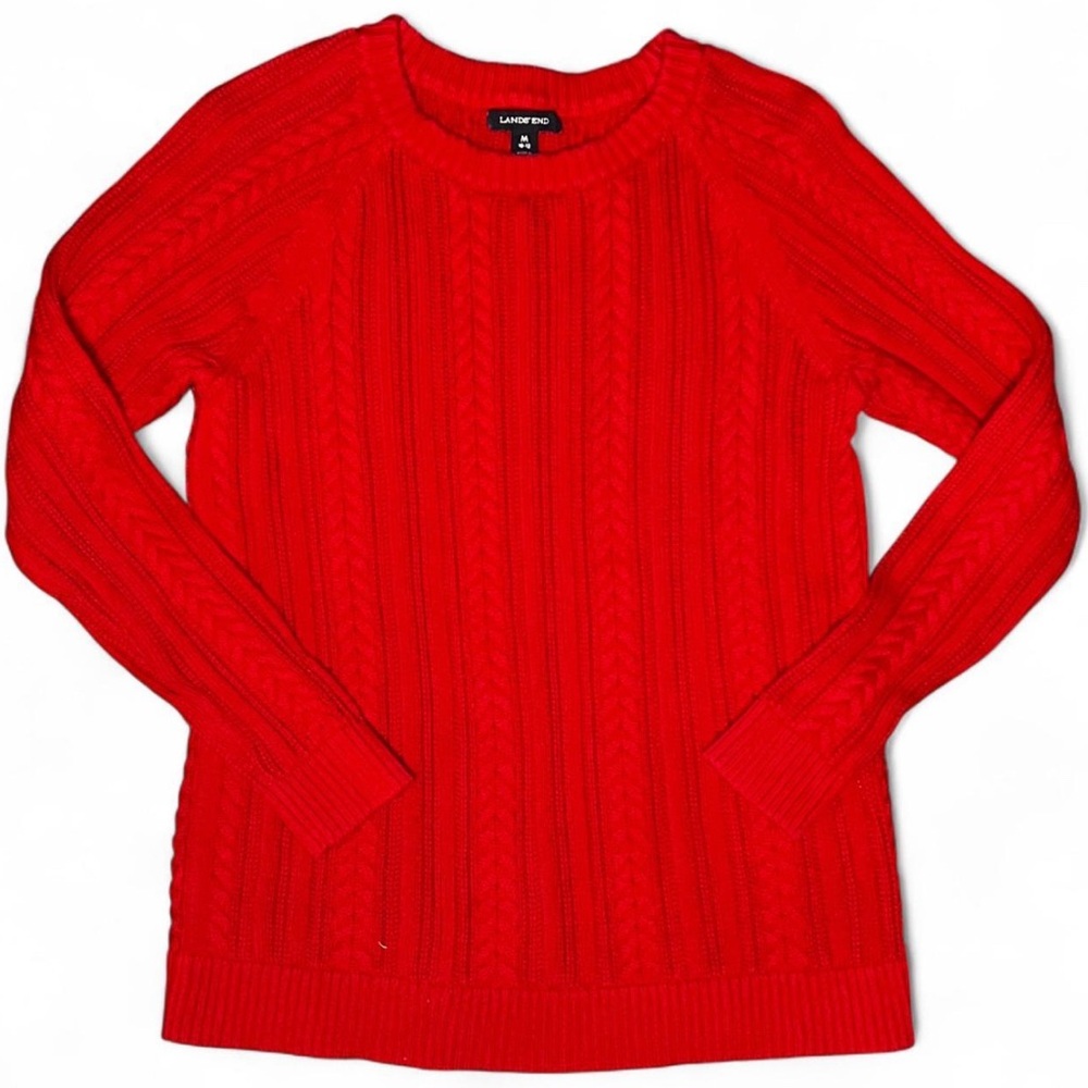 Lands’ End Red Knit Sweater
